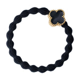 enamel gold quatrefoil black