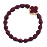 enamel gold quatrefoil plum