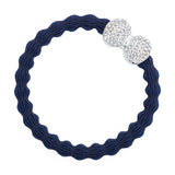 silver diamante bow navy