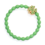 gold diamante clover apple green