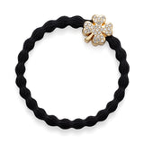 gold diamante clover black
