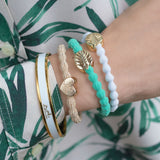 gold palm leaf green