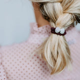 silver diamante bow plum