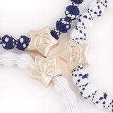 gold star white on navy