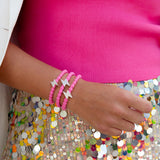 silver diamante bolt neon pink